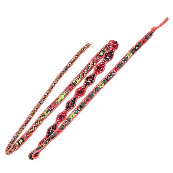 Alternate image for Handcrafted Beaded Positive Energy Long Wrap Bracelet Fiery Passion