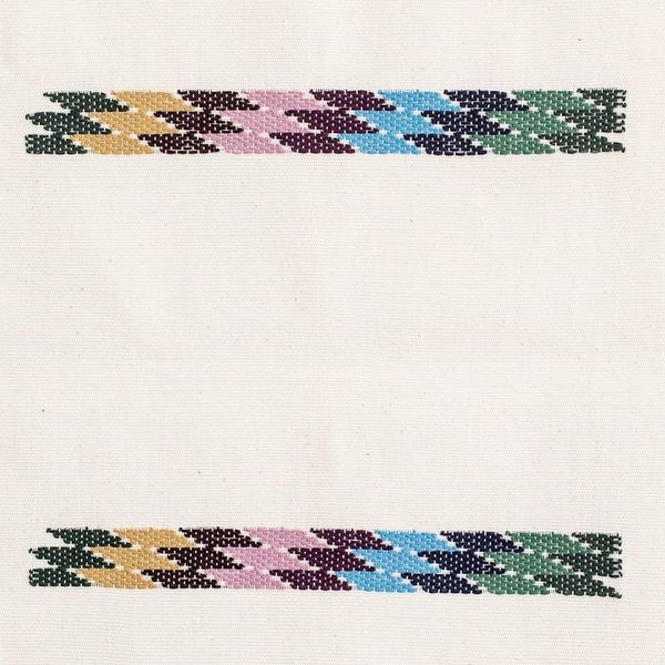 Alternate image for Woven Colorful Cotton Table Runner in an Alabaster Base Hue Alabaster Rainbow