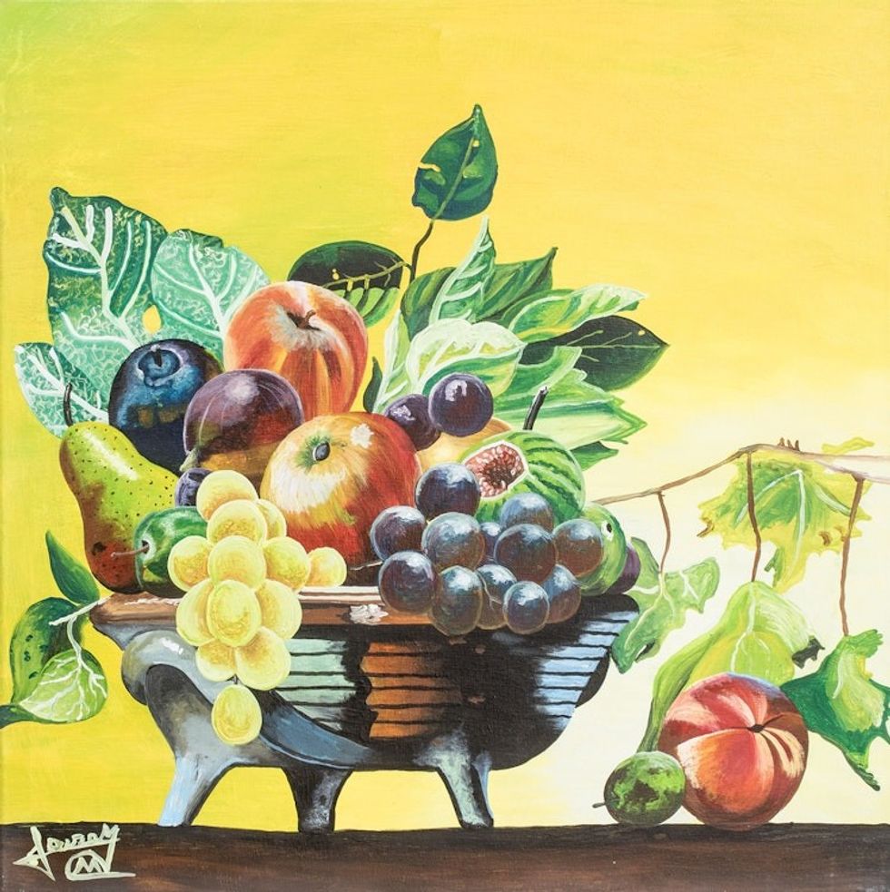 Acrylic on Canvas Still Life Crafted in Costa Rica 'Still Life'