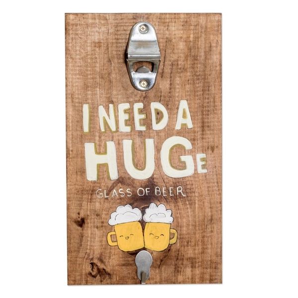 Alternate image for Hand-Painted Wood Wall-Mounted Bottle Opener from Costa Rica I Need a Hug
