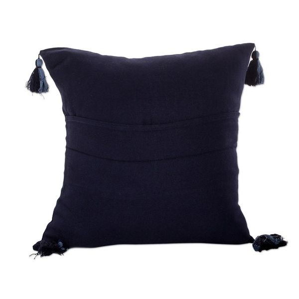 Alternate image for Diamond-Patterned Midnight and Cerulean Cotton Cushion Cover Midnight of Diamonds