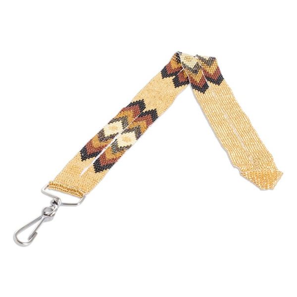 Alternate image for Handmade Beaded Neck Lanyard Keychain Holder in Gold Hue Handy and Trendy