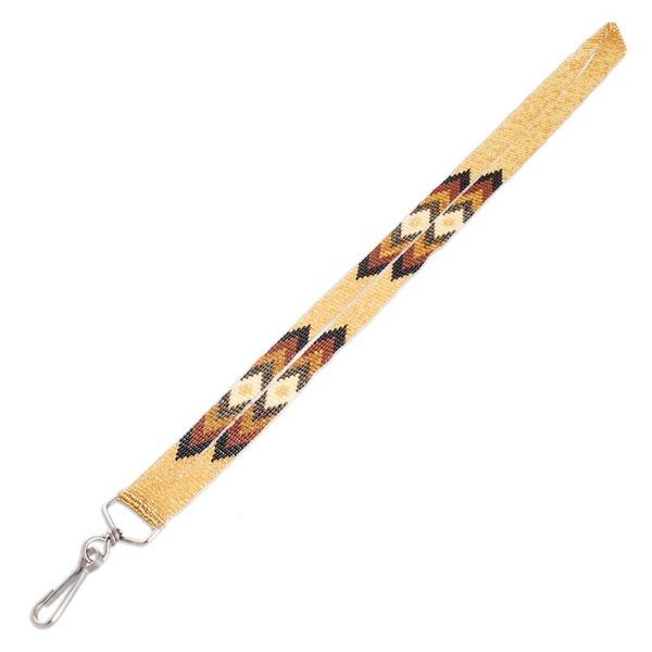 Alternate image for Handmade Beaded Neck Lanyard Keychain Holder in Gold Hue Handy and Trendy