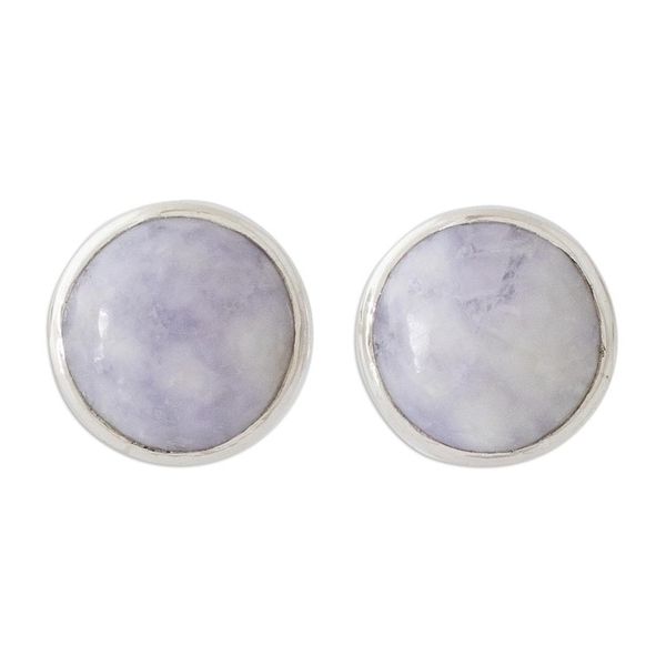 Alternate image for Round Lilac Jade Earrings Memorable Moon in Lilac