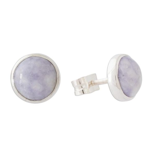 Alternate image for Round Lilac Jade Earrings Memorable Moon in Lilac