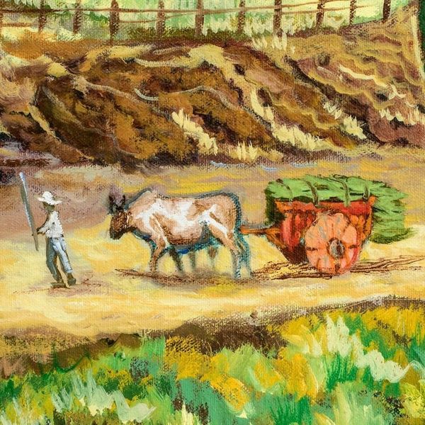 Alternate image for Original Signed Costa Rican Landscape Oil Painting Amid Mountains