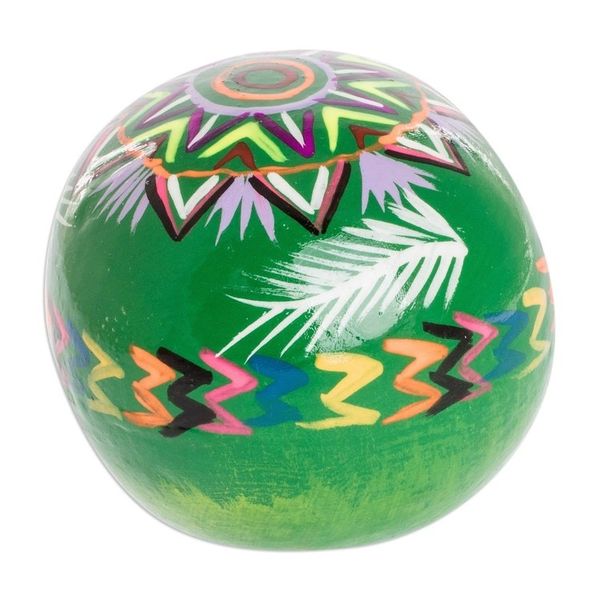 Alternate image for Ceramic Figurine from Guatemala Colorful Skull