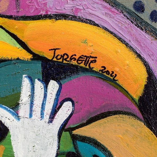 Alternate image for World Peace Project Original Signed Expressionist Painting Symbol of Peace