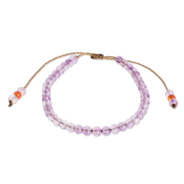 Alternate image for Amethyst and Jasper Bead Bracelet with Sliding Knot Plum Parade
