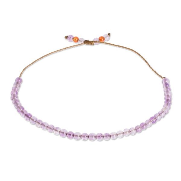 Alternate image for Amethyst and Jasper Bead Bracelet with Sliding Knot Plum Parade