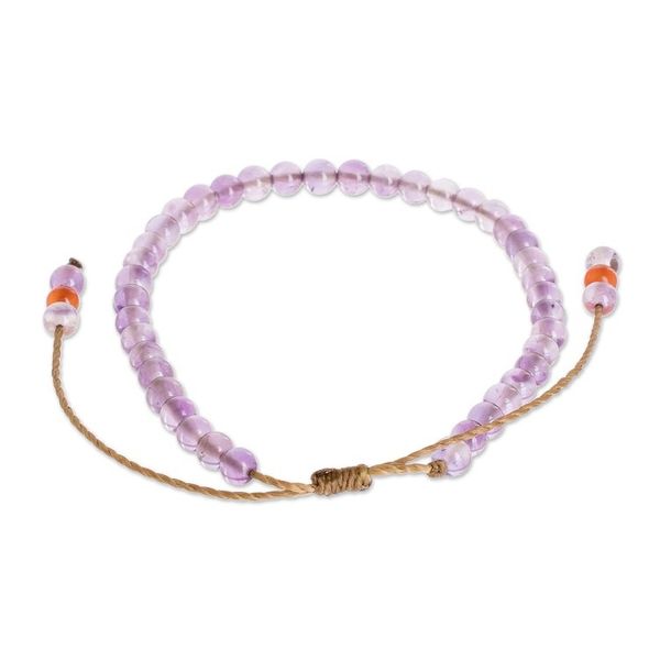 Alternate image for Amethyst and Jasper Bead Bracelet with Sliding Knot Plum Parade