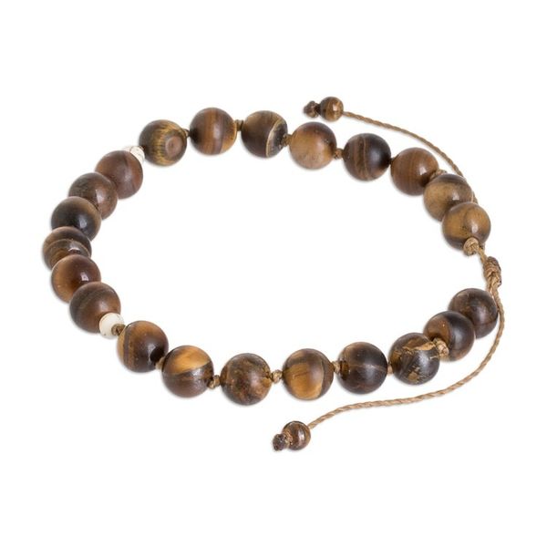 Alternate image for Mens Handmade Beaded Bracelet with Tigers Eye and Jasper Burning Energies