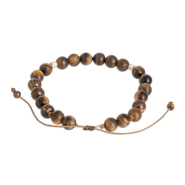 Alternate image for Mens Handmade Beaded Bracelet with Tigers Eye and Jasper Burning Energies