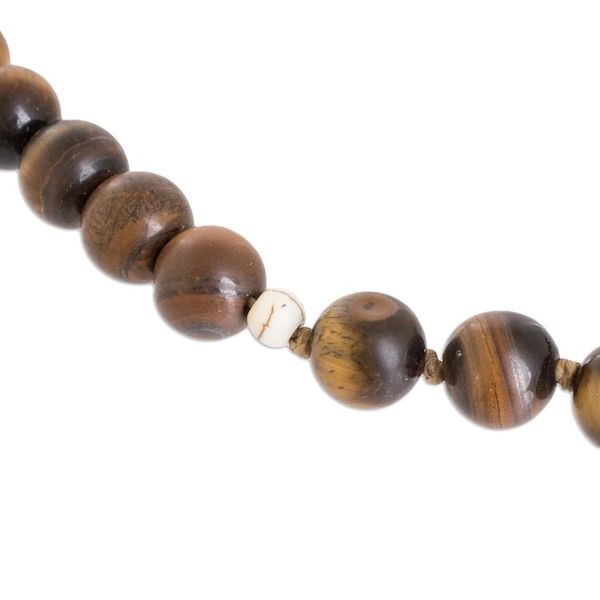Alternate image for Mens Handmade Beaded Bracelet with Tigers Eye and Jasper Burning Energies