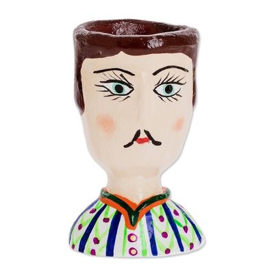 Alternate image for Artisan Crafted Small Ceramic Planter Javier