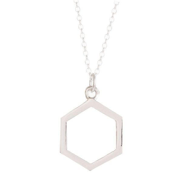 Alternate image for Sterling Silver Hexagon Pendant Necklace from Costa Rica Hexagon