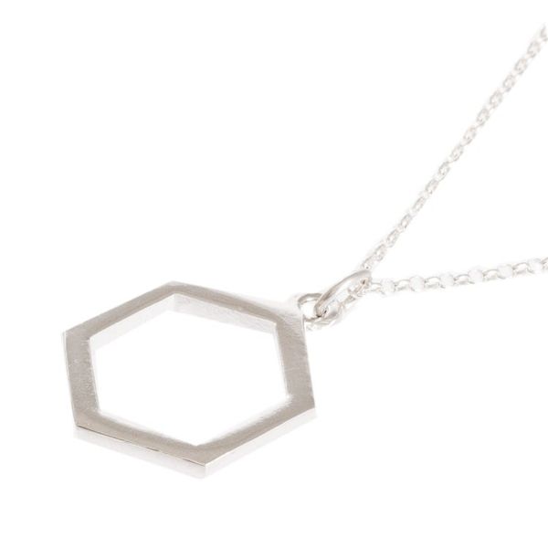 Alternate image for Sterling Silver Hexagon Pendant Necklace from Costa Rica Hexagon