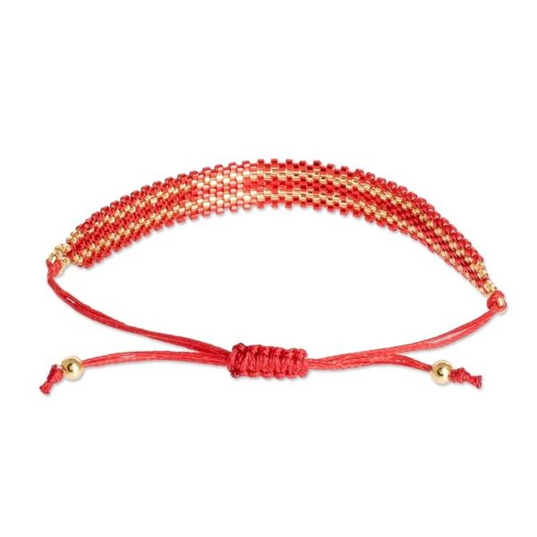 Alternate image for Red and Gold Beaded Bracelet Red Tracks