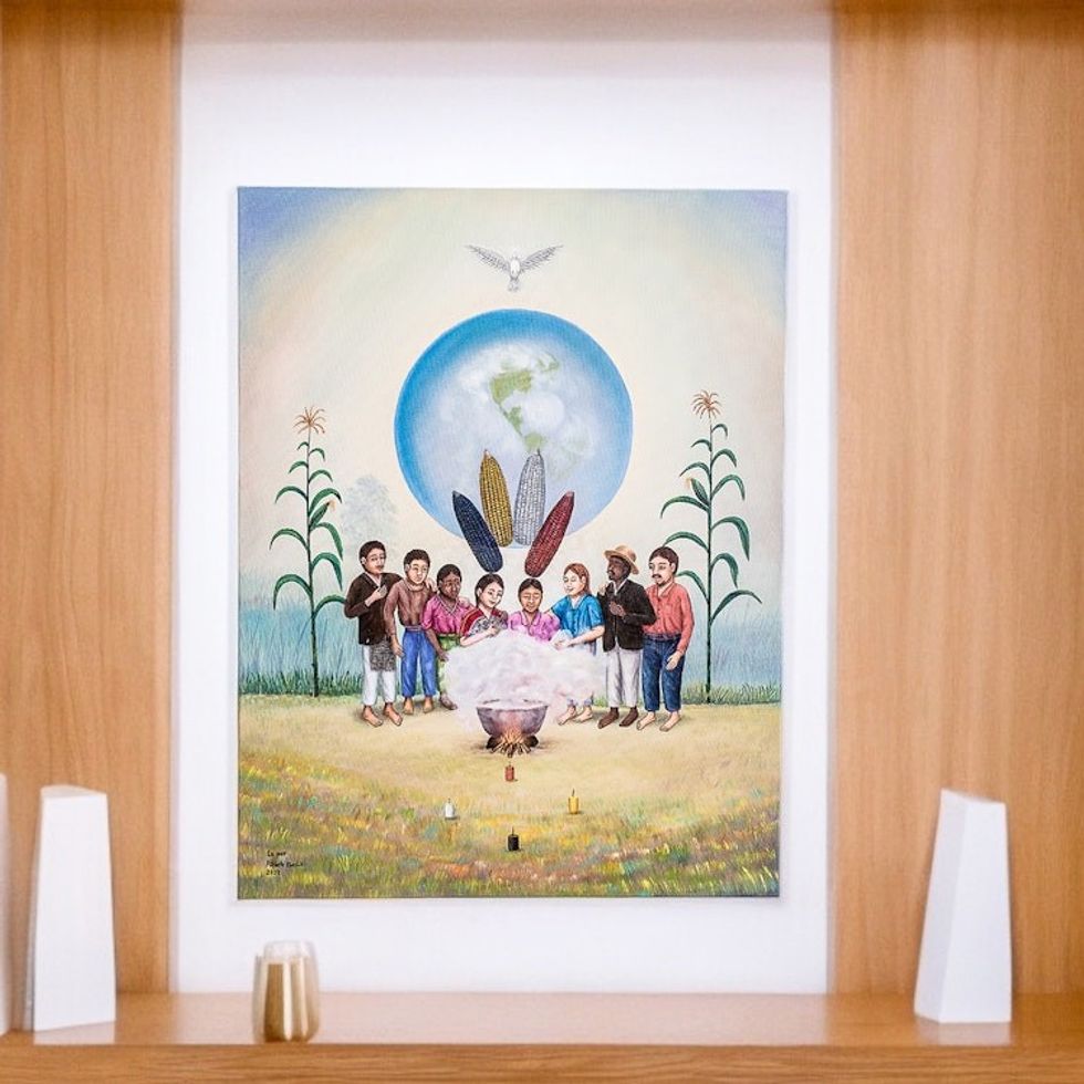 Signed World Peace Project Expressionist Painting 'Peace'