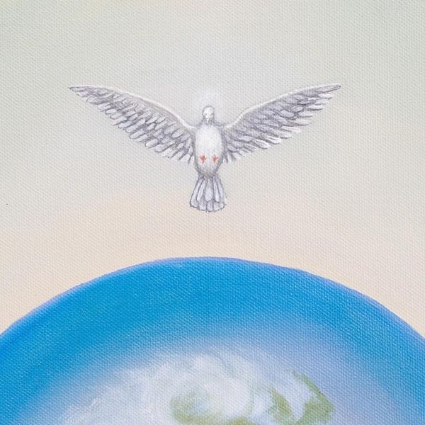 Alternate image for Signed World Peace Project Expressionist Painting Peace