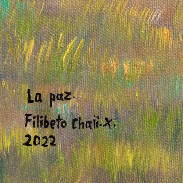 Alternate image for Signed World Peace Project Expressionist Painting Peace