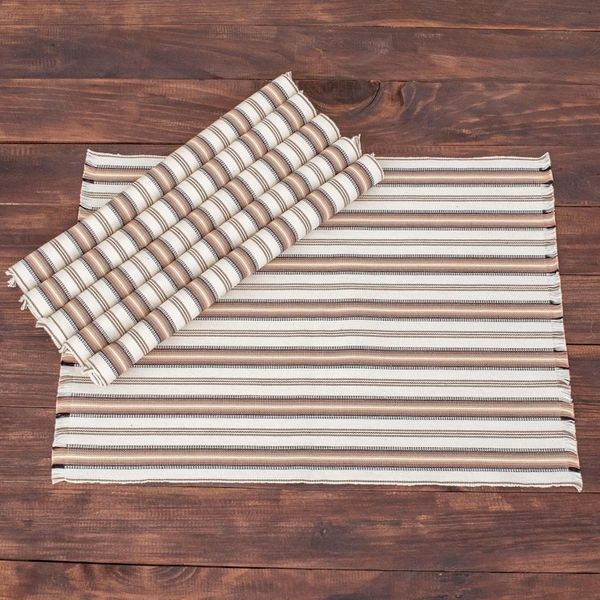 Alternate image for Brown Striped Placemats Set of 6 Nutmeg Stripe
