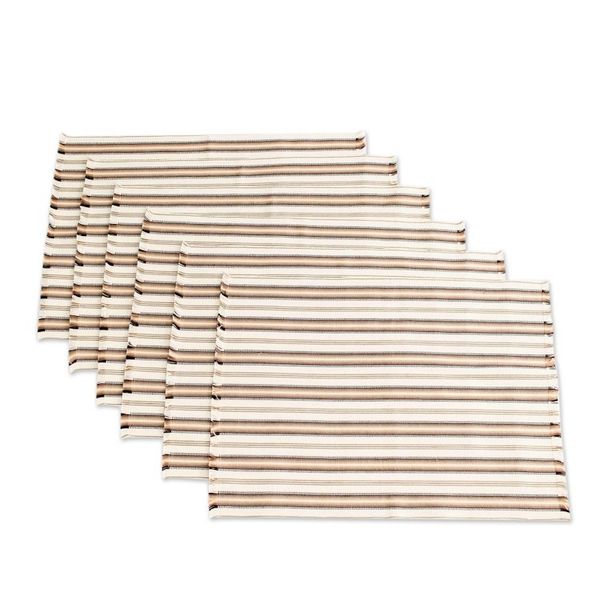 Alternate image for Brown Striped Placemats Set of 6 Nutmeg Stripe