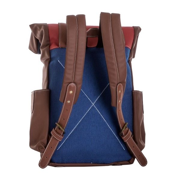 Alternate image for Leather-Accented Colorful Backpack Colorful Adventure