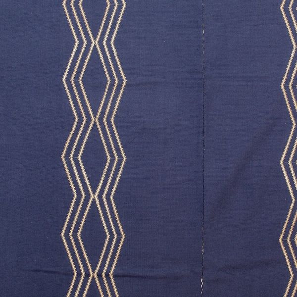 Alternate image for Handmade Indigo and Beige Cotton Throw with Geometric Motifs Indigo Ways