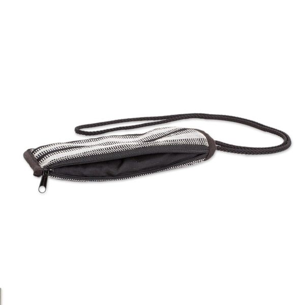 Alternate image for Black and White Cotton Glasses Case Handmade in Guatemala Wintertime