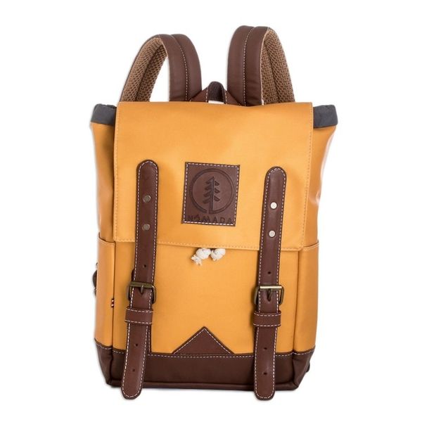 Alternate image for Saffron Leather-Accented Backpack Made in Costa Rica Practical Saffron