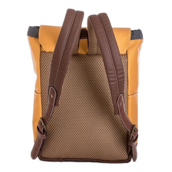 Alternate image for Saffron Leather-Accented Backpack Made in Costa Rica Practical Saffron