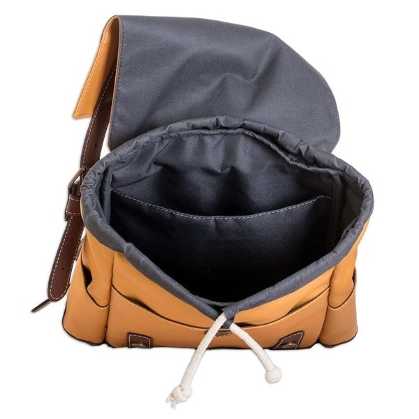 Alternate image for Saffron Leather-Accented Backpack Made in Costa Rica Practical Saffron
