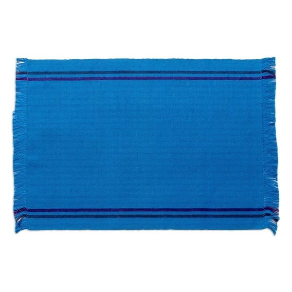 Alternate image for Handwoven Cotton Blue Placemats with Napkins Set of 4 Blue Wellness