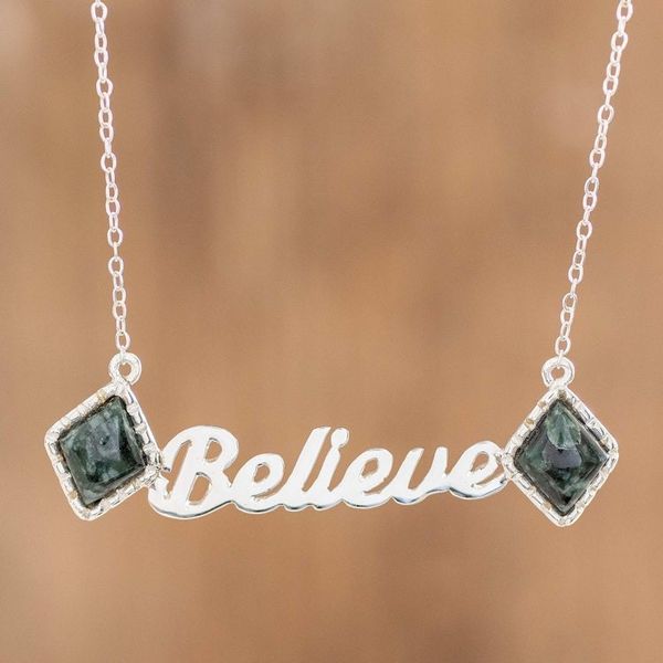 Alternate image for Inspirational Jade Necklace Believing