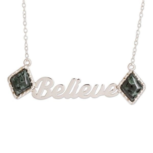 Alternate image for Inspirational Jade Necklace Believing