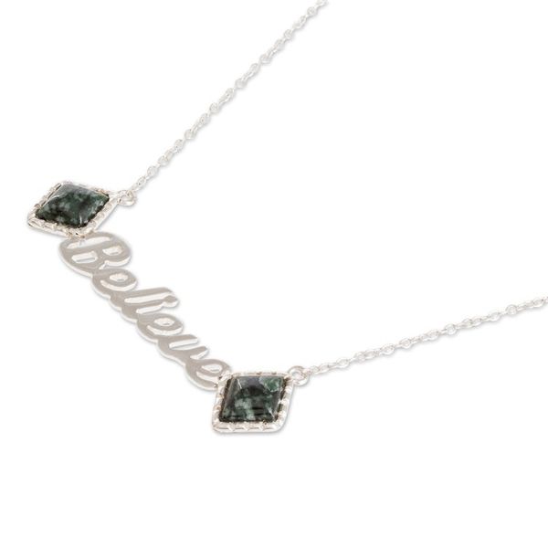 Alternate image for Inspirational Jade Necklace Believing