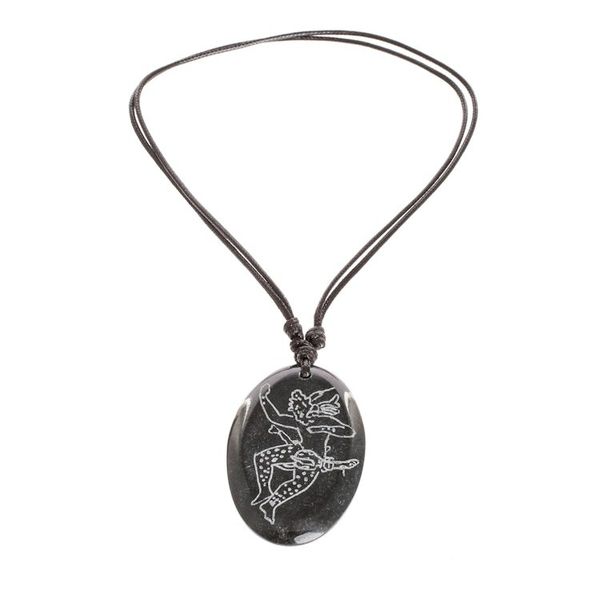 Alternate image for Maya-themed Unisex Adjustable Jade Pendant Necklace Dancing Maya