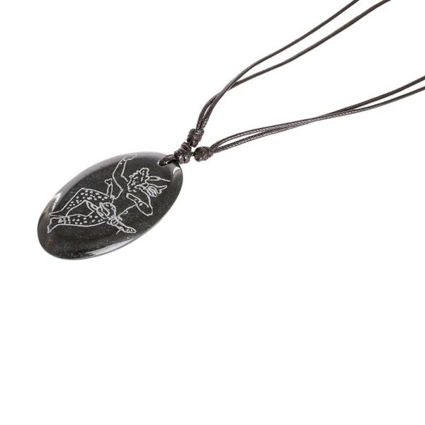Alternate image for Maya-themed Unisex Adjustable Jade Pendant Necklace Dancing Maya