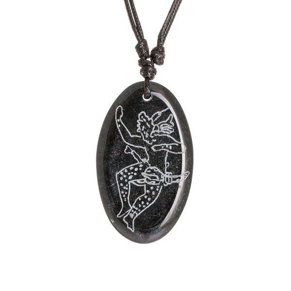 Alternate image for Maya-themed Unisex Adjustable Jade Pendant Necklace Dancing Maya