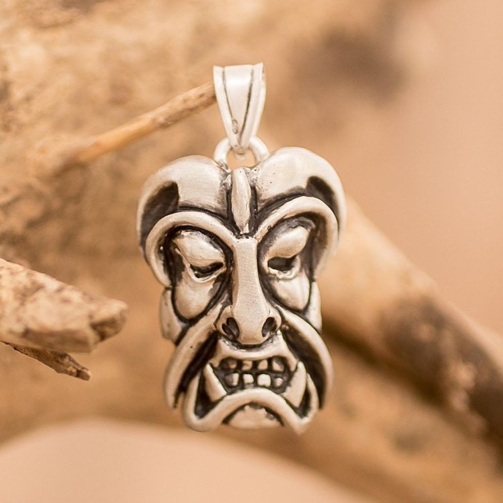 Traditional Boruca Silver Pendant from Costa Rica 'Boruca Heritage'
