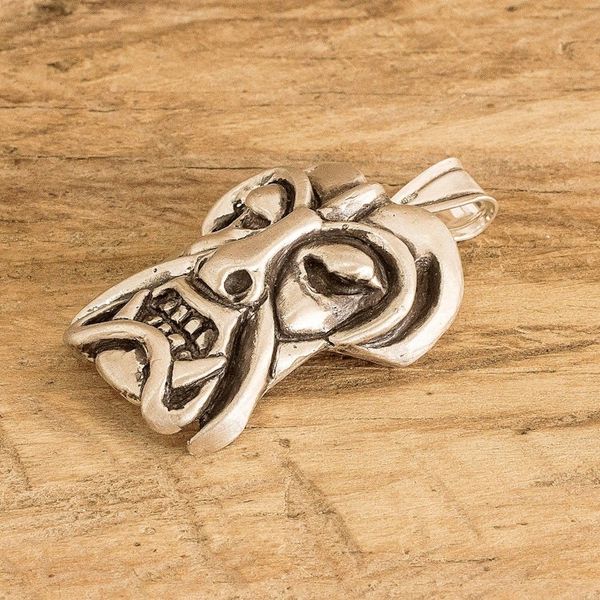 Alternate image for Traditional Boruca Silver Pendant from Costa Rica Boruca Heritage