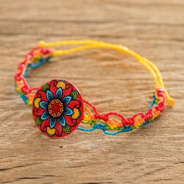 Alternate image for Multicolored Macrame Bracelet Splendid Mandala
