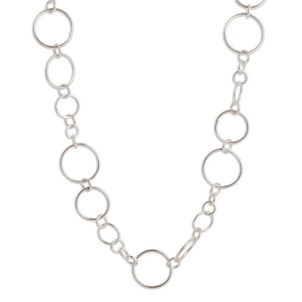 Alternate image for Sterling Silver Link Necklace with Bubble Motifs Sparkling Bubbles