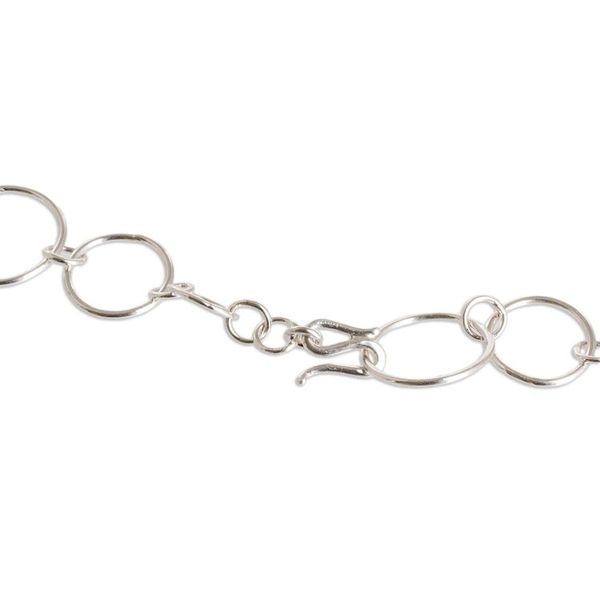 Alternate image for Sterling Silver Link Necklace with Bubble Motifs Sparkling Bubbles
