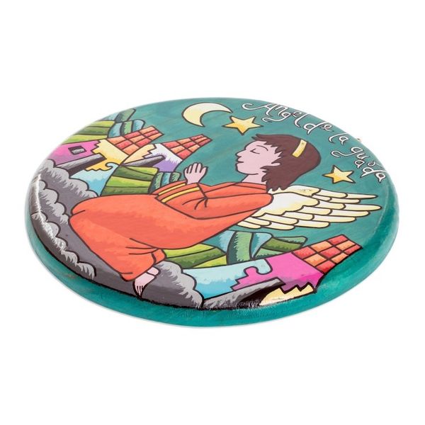 Alternate image for Handcrafted Pinewood Wall Accent Guardian Angel