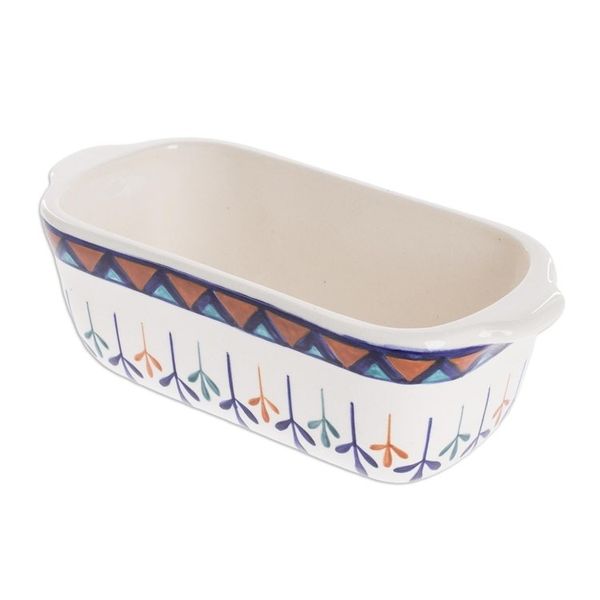 Alternate image for Ceramic Hand Painted Baking Dish with Geometric Design Antigua Breeze