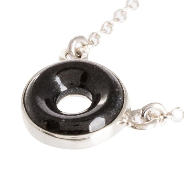 Alternate image for Black Jade Sterling Silver Pendant Necklace from Guatemala Cosmic Eternity