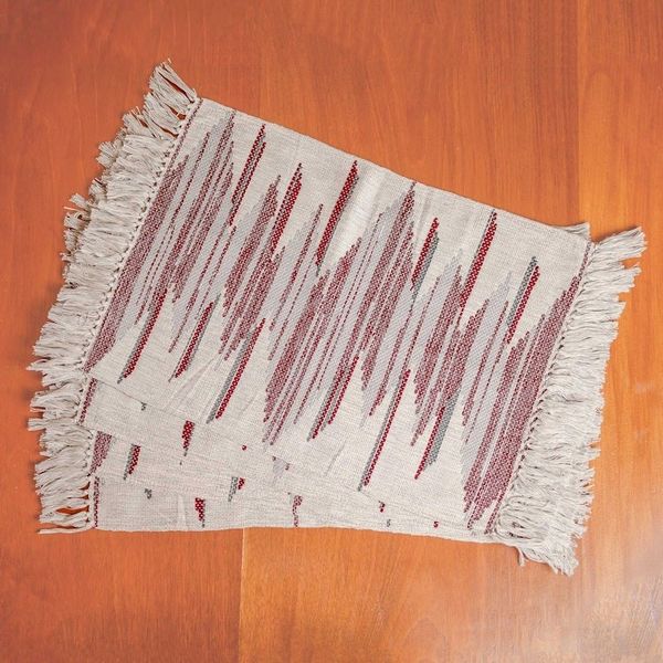Alternate image for Set of 4 Handloomed Cotton Alabaster Placemats Warm Memories