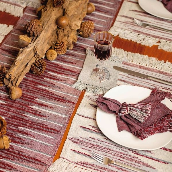 Alternate image for Set of 4 Handloomed Cotton Alabaster Placemats Warm Memories